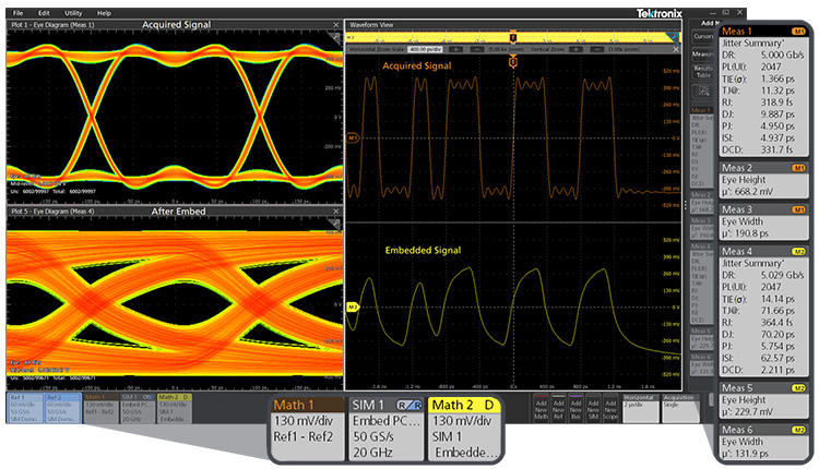 Embed signal path effects using Tektronix SIM software