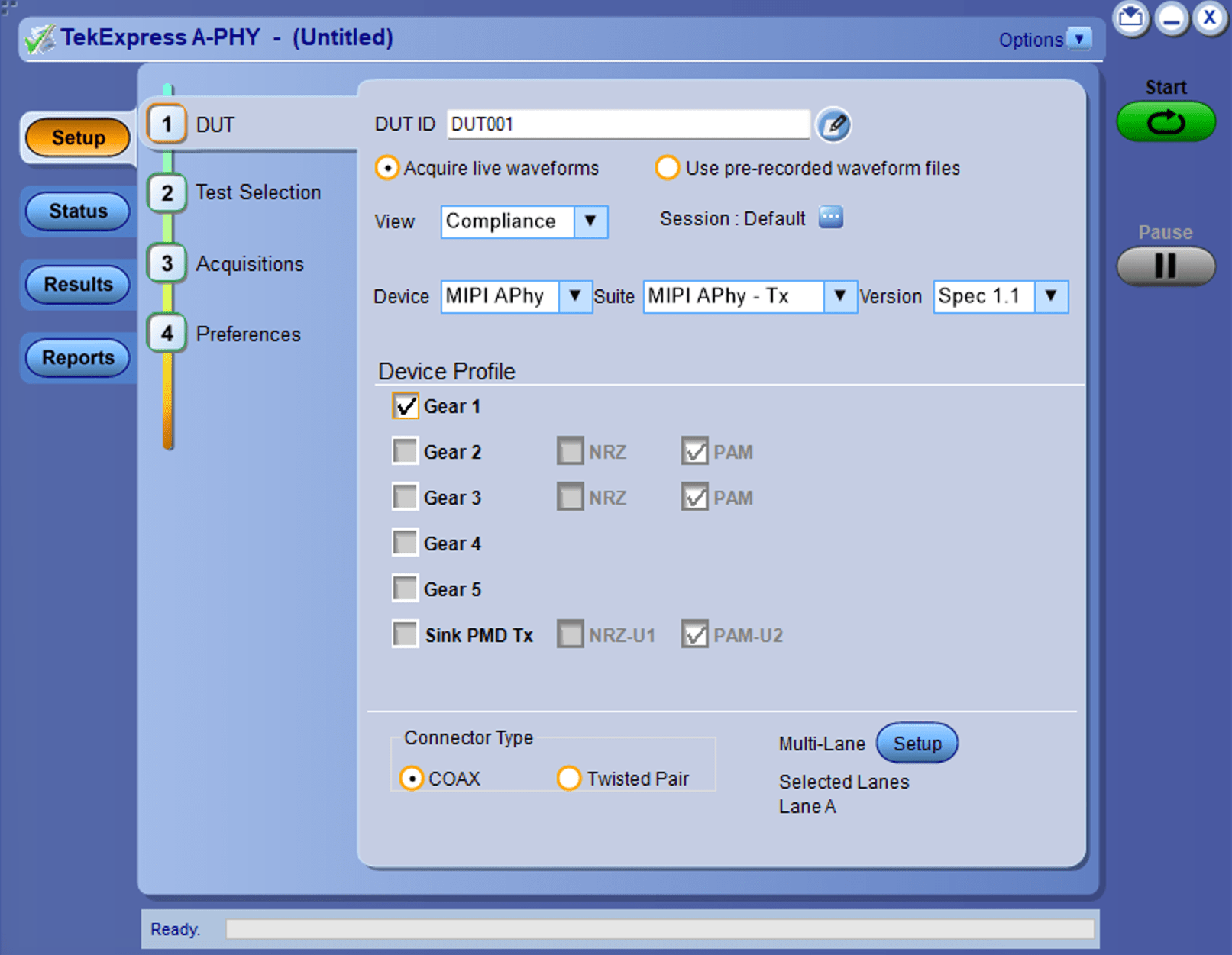TekExpress MIPI A-PHY Compliance Application