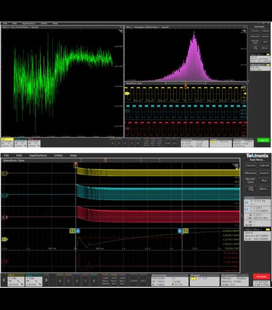 Hall sensors may be used to measure and plot motor speed, direction and acceleration.