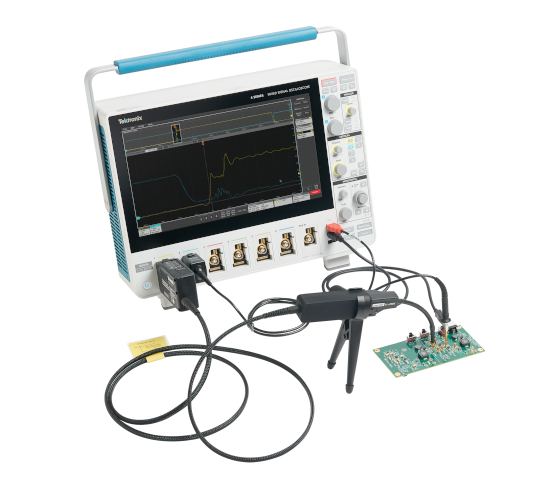 5 series mixed signal oscilloscope with a Tektronix IsoVu probe