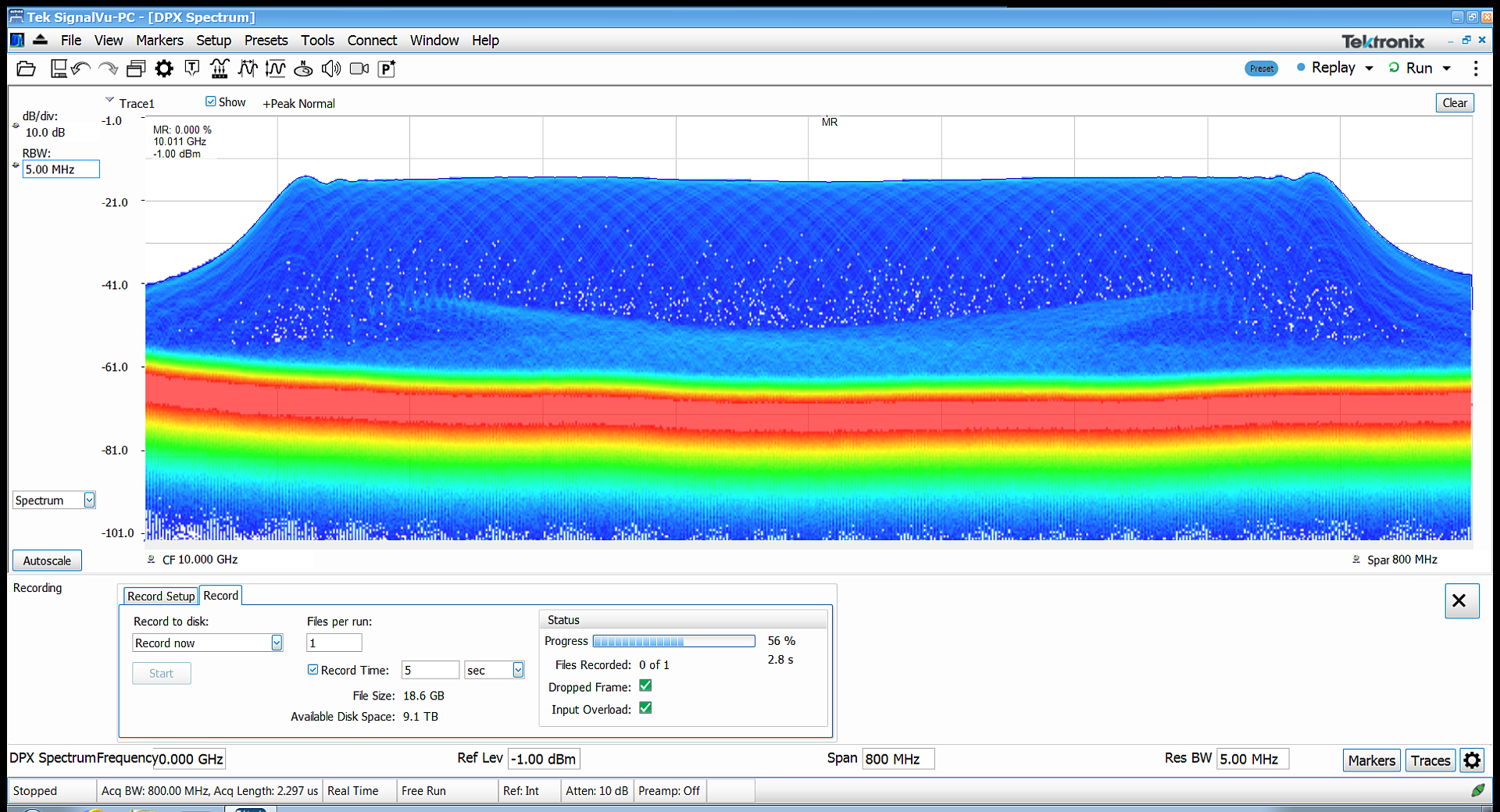 RSA7100B Wideband RF Signal Analyzer Screenshit