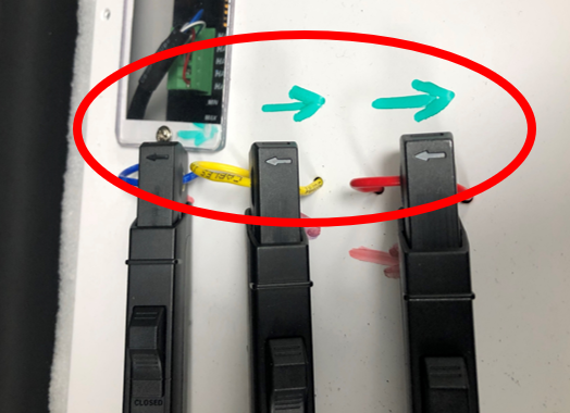 3-phase current probes connected backwards