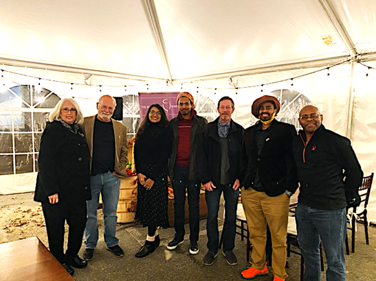 Wireless communication Professors Dr. Richard Dean and his Ph.D. students breaking bread with Tektronix team.png