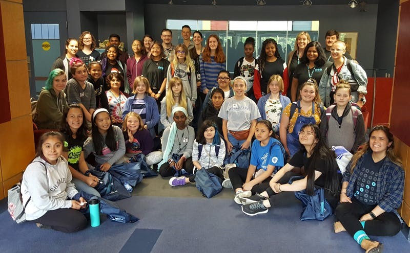 Girls Inc. of the Pacific Northwest tours the Tektronix campus in Beaverton Oregon with engineers from Tektronix