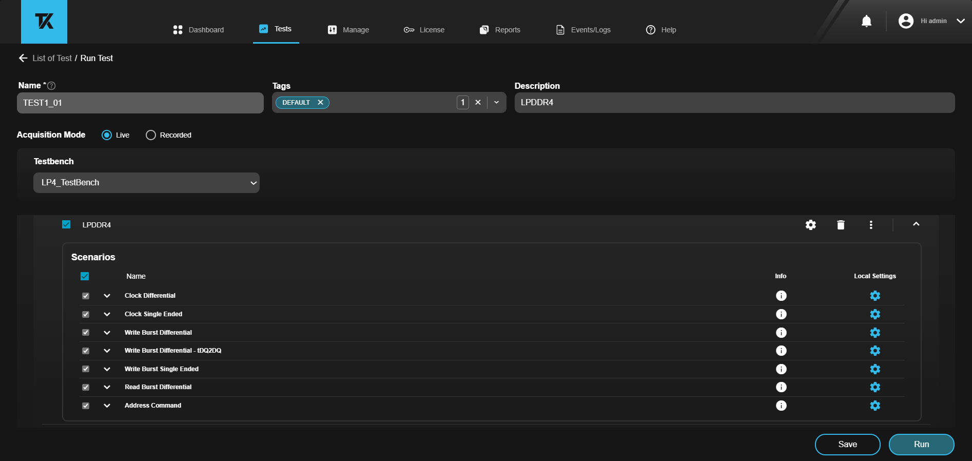 Clarius LPDDR4 Tx Compliance and Debug Solution 61W741240
