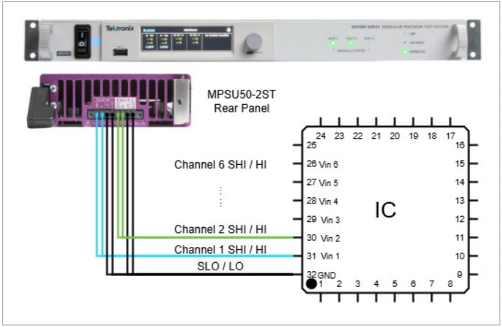 MPSU50-2ST Connections to DUT