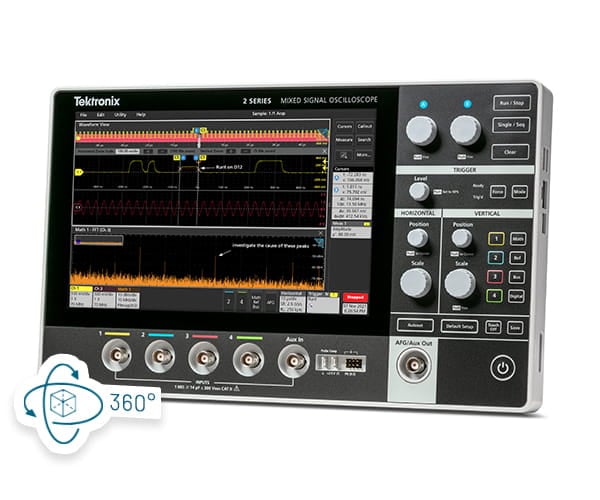 2 Series MSO Mixed Signal Oscilloscope 360-degree