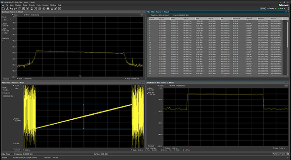 Spectrum analyzer software interface