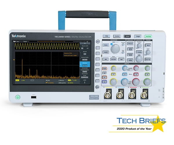 Tektronix TBS2000B oscilloscope Tech Briefs product of the year 2020