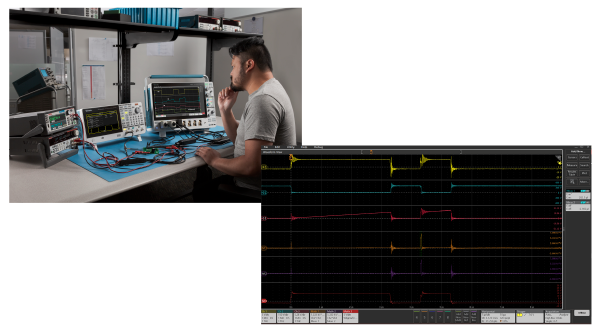 Double pulse testing using a function generator and oscilloscope