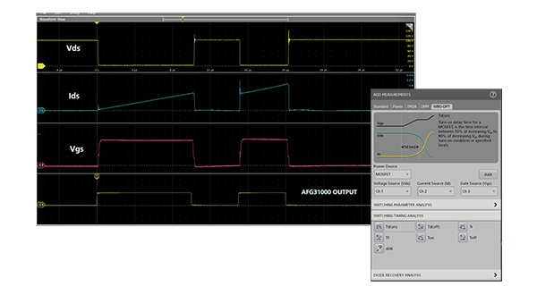 double pulse waveforms on oscilloscope