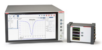 A Keithley parameter analyzer and external switch performing current-voltage (I-V) and capacitance-voltage (C-V measurements of MOSFET and MOScap devices.
