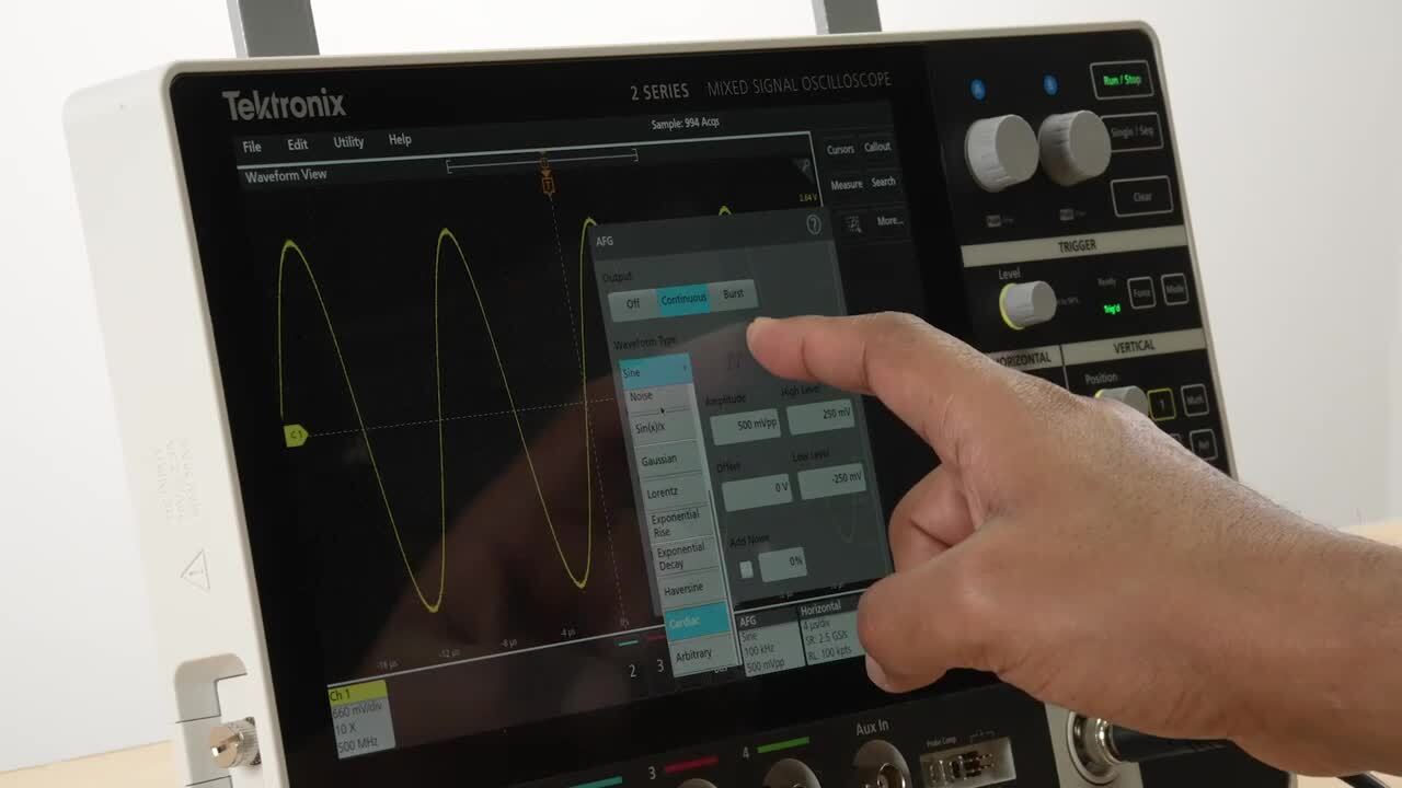 2 Series MSO Mixed Signal Oscilloscope  Integrated Arbitrary Function Generator