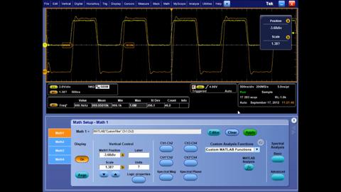Custom Math Waveforms using MATLAB on an Oscilloscope