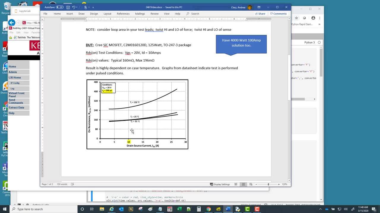 How to measure drain source on resistance of a mosfet