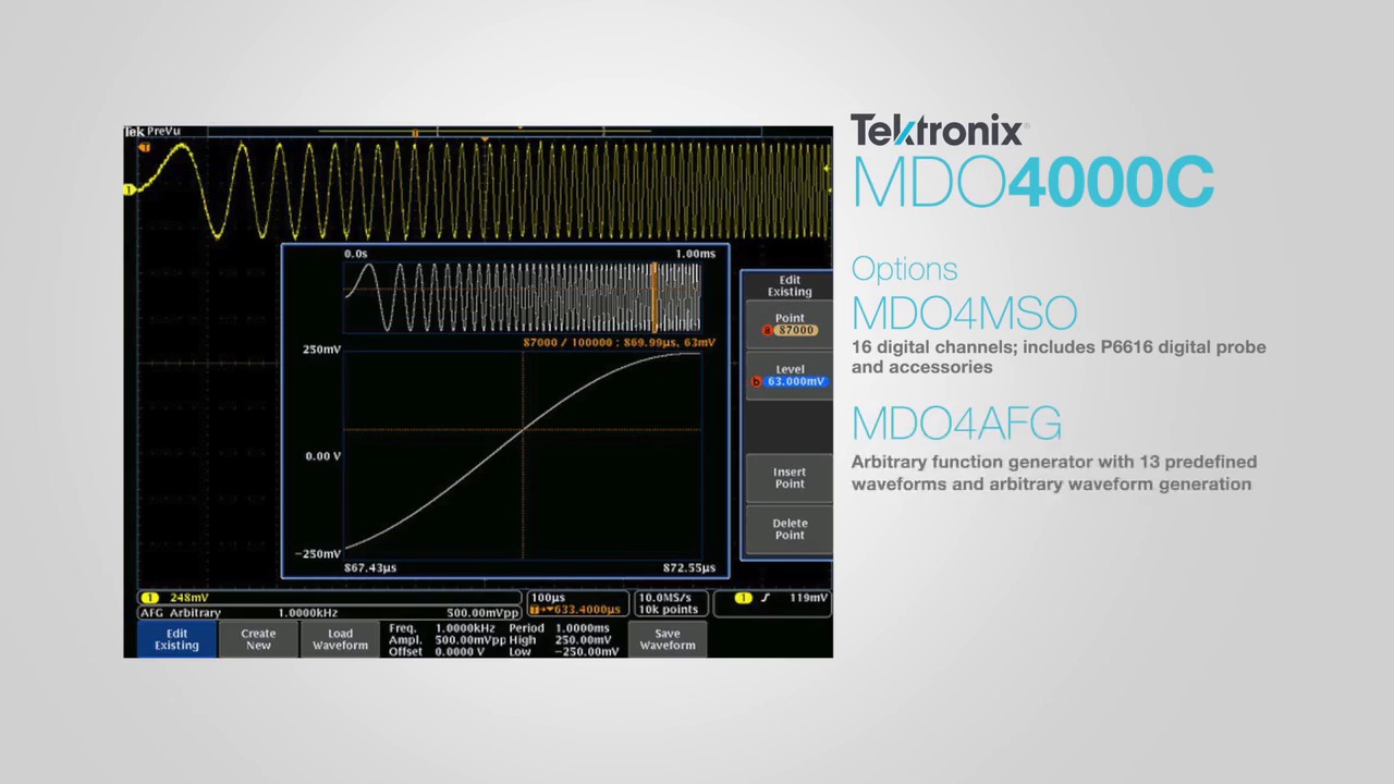 Measuring digital analog and RF signals with the MDO4000C mixed domain oscilloscope