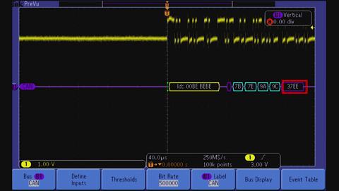 MSO-DPO3000 Series Oscilloscopes CAN bus support