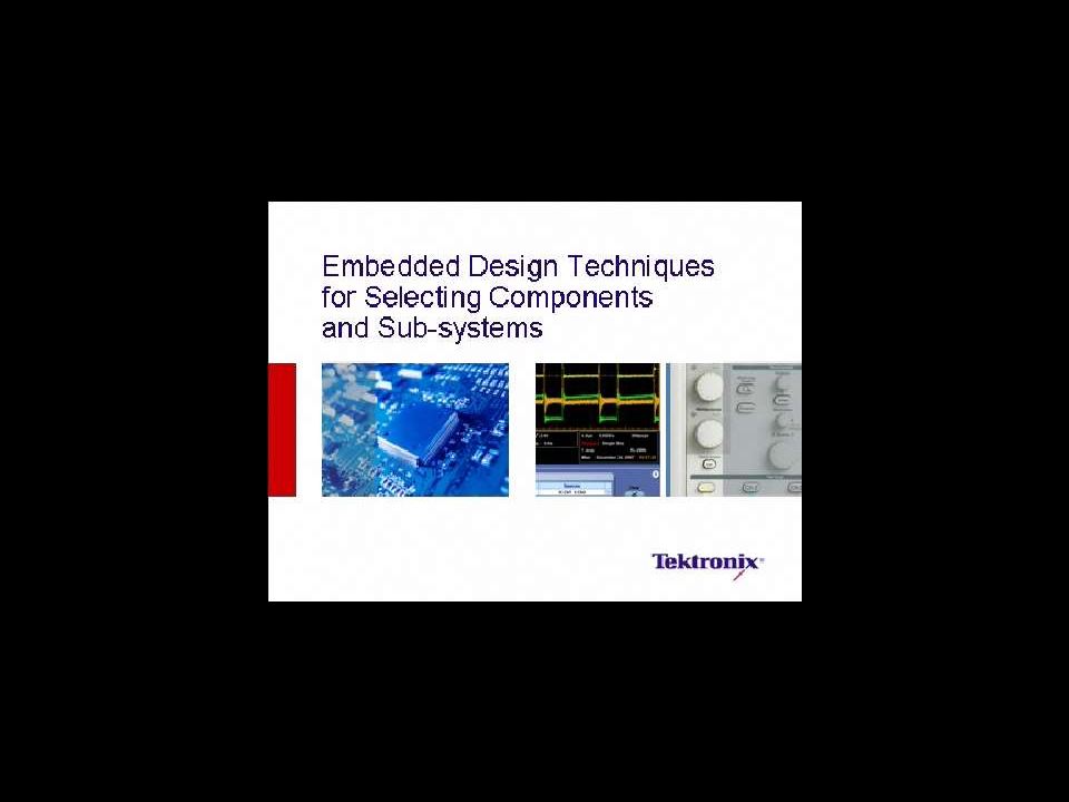 Selecting Components and Sub-systems Webinar