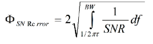The formula for the S/N error