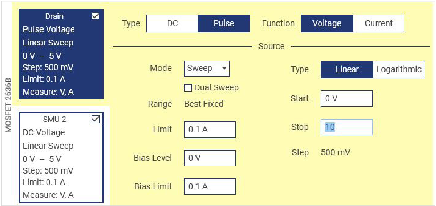 Apply drain source type and output settings