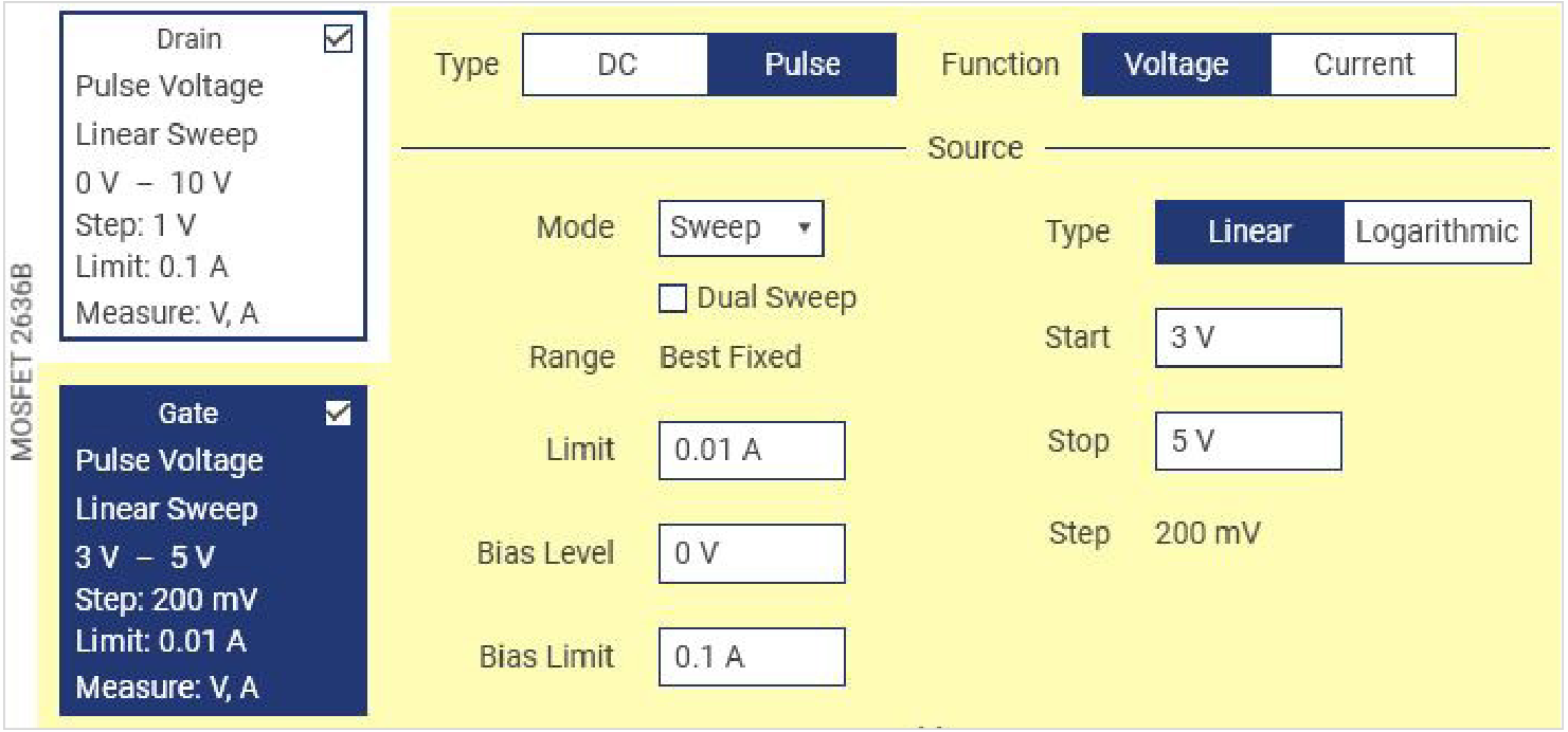 Apply gate source type and output settings