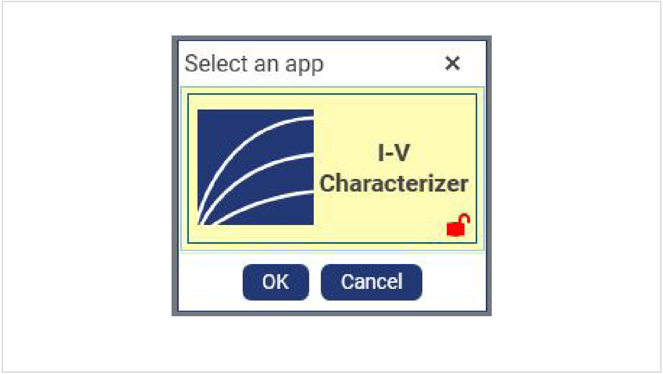 Select the I-V Characterizer App