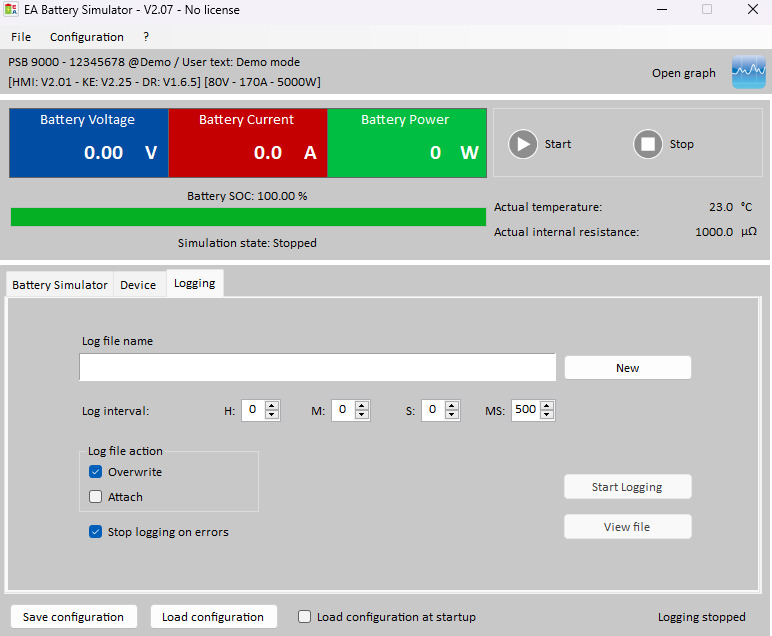 EA Battery Simulator
