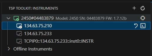 instrument pane in TSP Toolkit