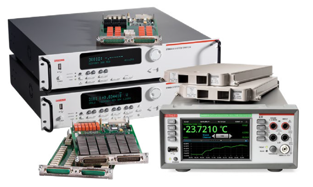 A photo showing Tektronix DAQ System models 3706A, DAQ6510, and compatible switch cards.