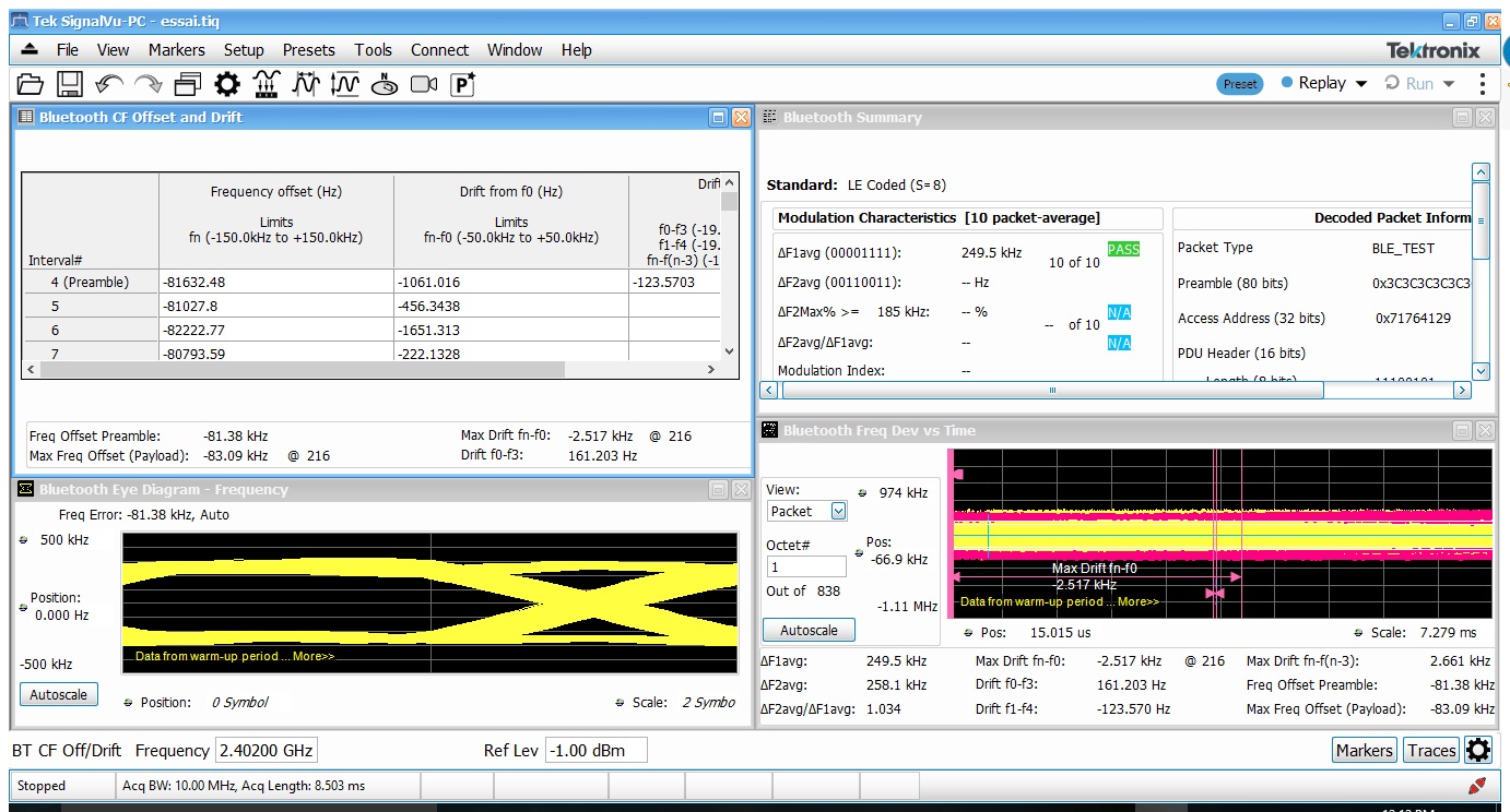 Bluetooth 5 测量频谱分析仪软件