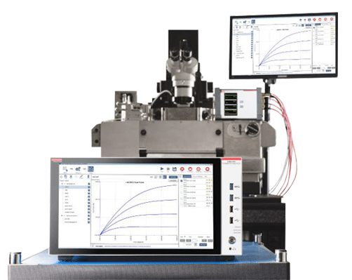 Keithley 4200A-SCS parameter analyzer in front of wafer probe station